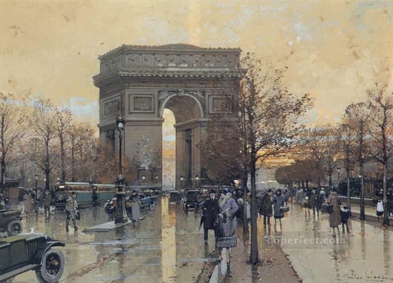 The Arc de Triomphe Paris Eugene Galien Laloue Oil Paintings